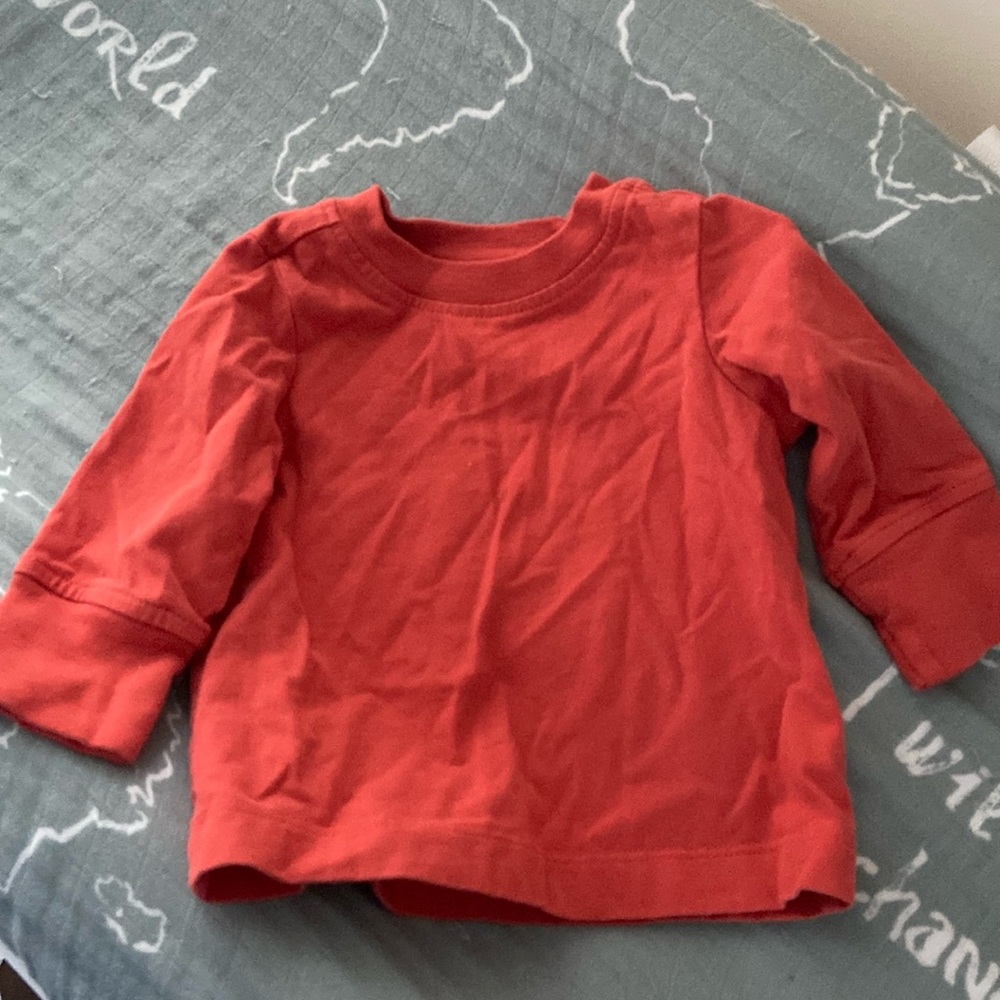 3/$15 Hanna Andersson Long-sleeve orange T-shirt 3-6 mos